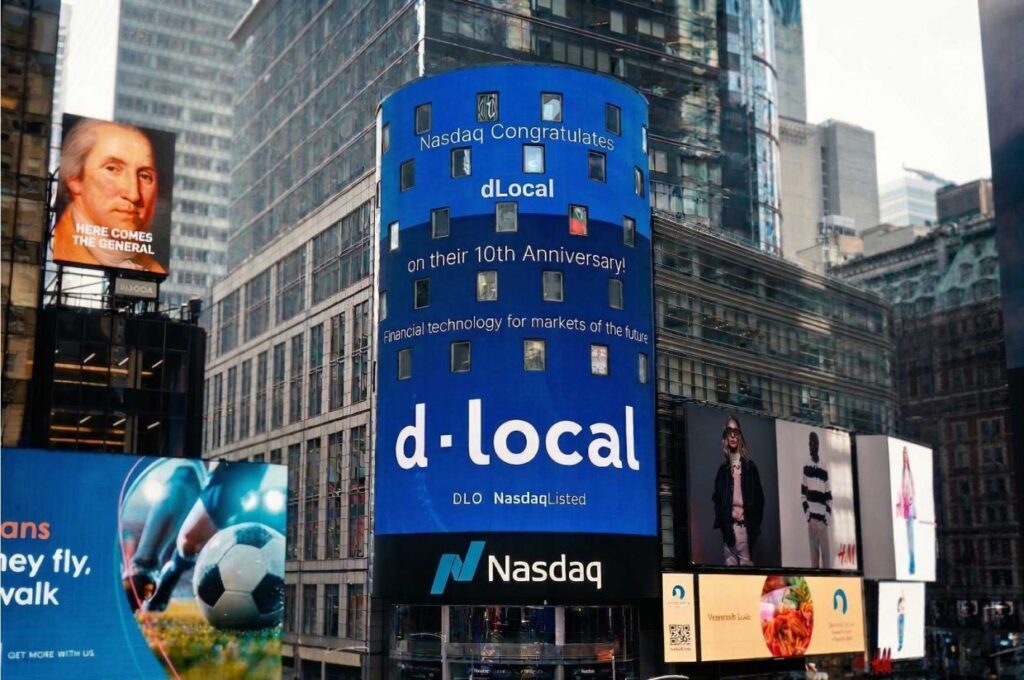 dLocal Nasdaq display in New York
