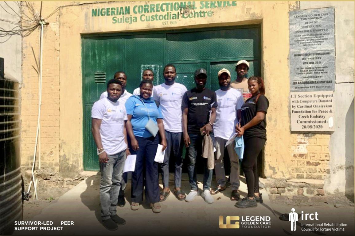 LGCF Clinical Psychologist and torture survivor volunteers providing therapy and psychosocial support to inmates at the NCoS Suleja Custodia